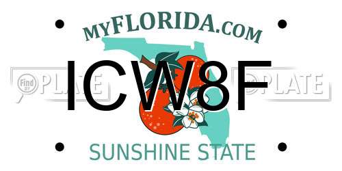 ICW8F Florida License Plate