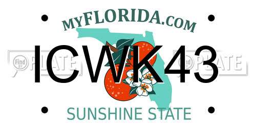 ICWK43 Florida License Plate