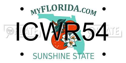 ICWR54 Florida License Plate
