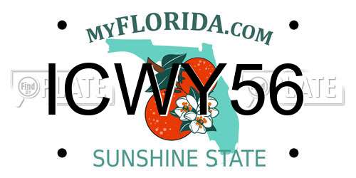 ICWY56 Florida License Plate
