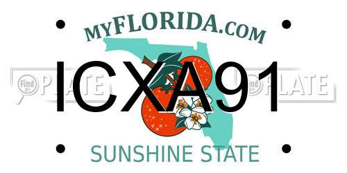 ICXA91 Florida License Plate