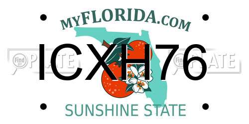 ICXH76 Florida License Plate