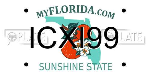 ICXI99 Florida License Plate