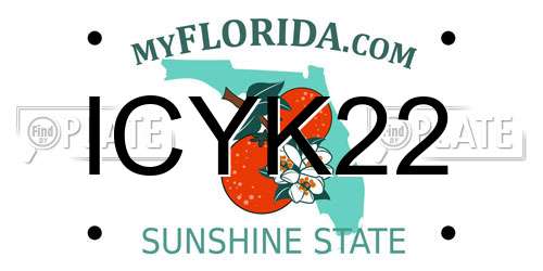 ICYK22 Florida License Plate