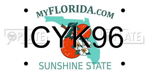 ICYK96 Florida License Plate