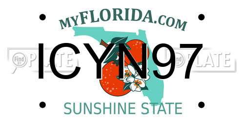 ICYN97 Florida License Plate