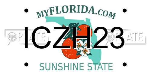 ICZH23 Florida License Plate