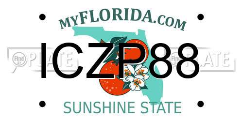 ICZP88 Florida License Plate