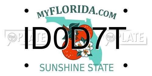 ID0D7T Florida License Plate