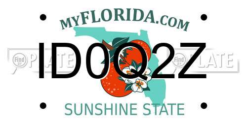 ID0Q2Z Florida License Plate