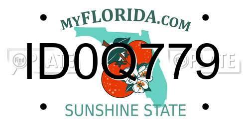 ID0Q779 Florida License Plate