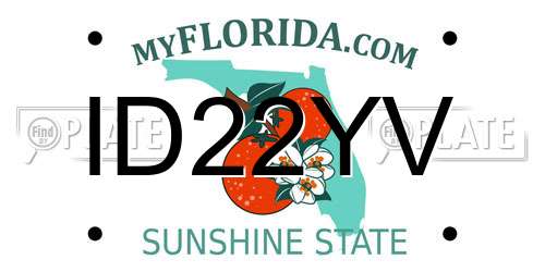 ID22YV Florida License Plate