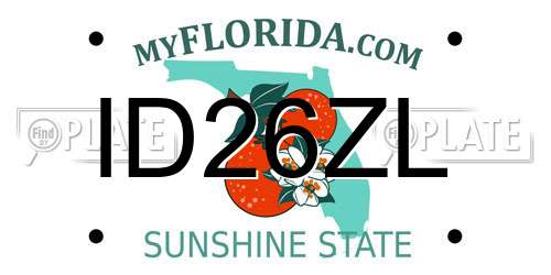 ID26ZL Florida License Plate