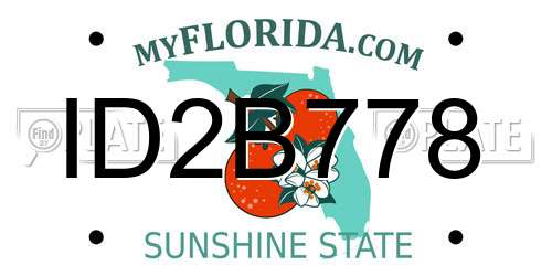 ID2B778 Florida License Plate