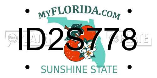 ID2S778 Florida License Plate