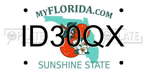 ID30QX Florida License Plate