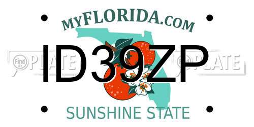 ID39ZP Florida License Plate