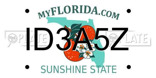 ID3A5Z Florida License Plate
