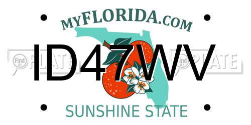 ID47WV Florida License Plate