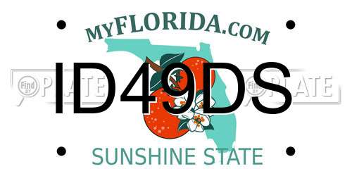 ID49DS Florida License Plate