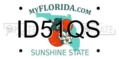 ID51QS Florida License Plate