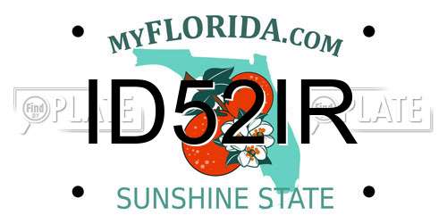 ID52IR Florida License Plate
