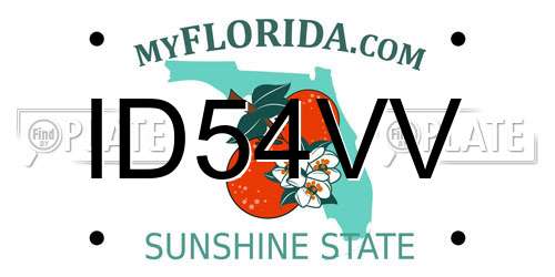 ID54VV Florida License Plate
