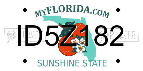 ID5Z182 Florida License Plate