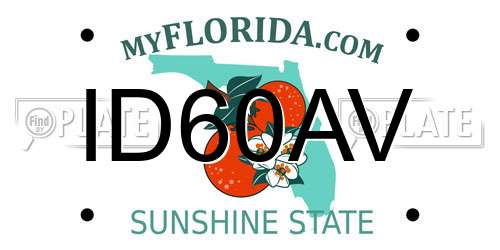 ID60AV Florida License Plate