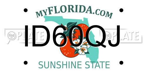 ID60QJ Florida License Plate