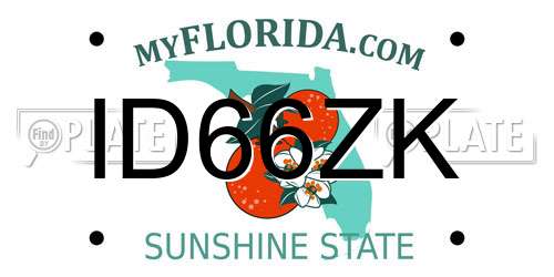 ID66ZK Florida License Plate