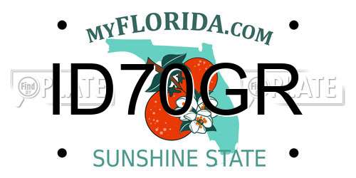 ID70GR Florida License Plate