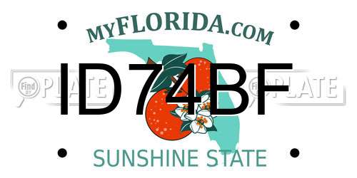 ID74BF Florida License Plate