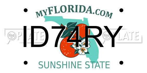 ID74RY Florida License Plate