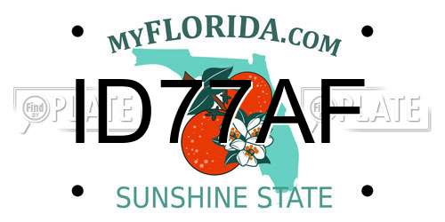 ID77AF Florida License Plate
