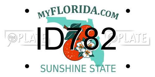 ID782 Florida License Plate