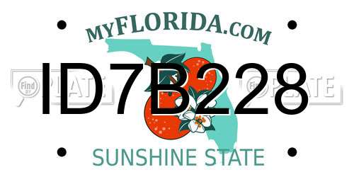ID7B228 Florida License Plate