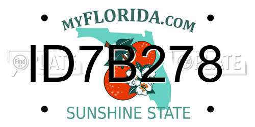 ID7B278 Florida License Plate
