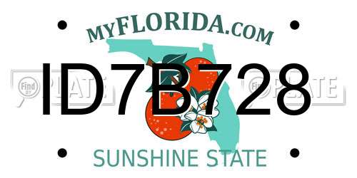 ID7B728 Florida License Plate