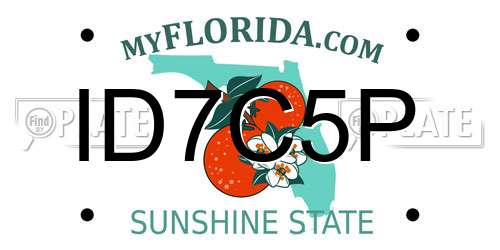 ID7C5P Florida License Plate