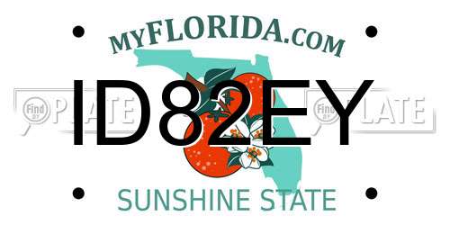 ID82EY Florida License Plate