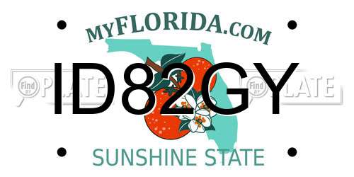 ID82GY Florida License Plate