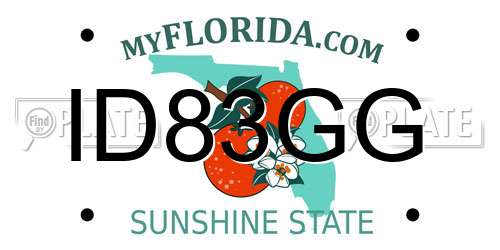 ID83GG Florida License Plate