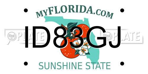 ID83GJ Florida License Plate