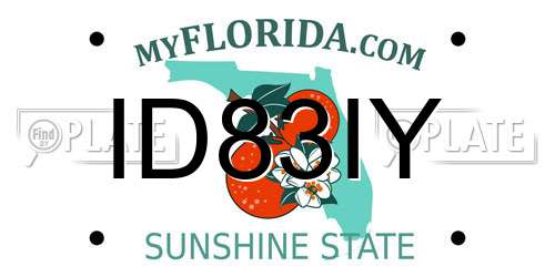 ID83IY Florida License Plate