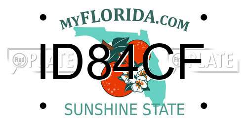 ID84CF Florida License Plate