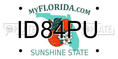 ID84PU Florida License Plate