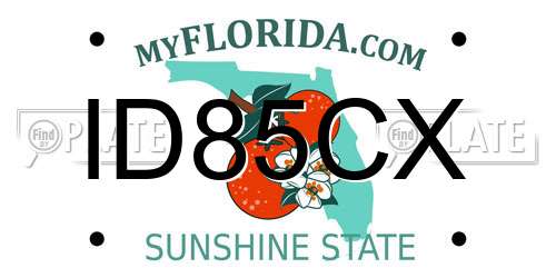 ID85CX Florida License Plate