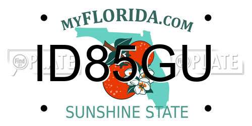 ID85GU Florida License Plate