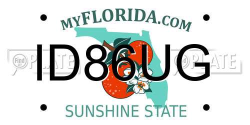 ID86UG Florida License Plate